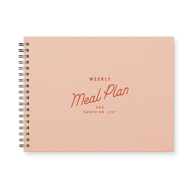 Retro Weekly Meal Planner: Peppercorn Cover | White Ink