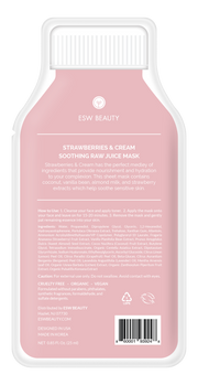 Strawberries and Cream Soothing Raw Juice Sheet Mask: With Peg Hole