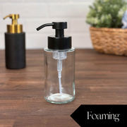 [Empty] Foaming Soap Bottle - Clear Glass/Matte Black Lid