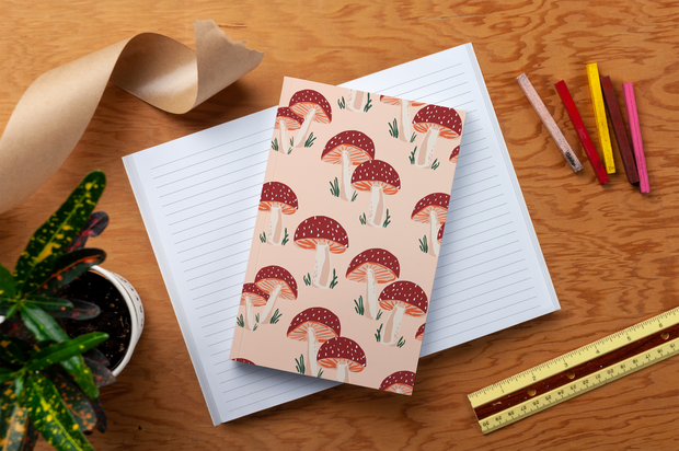 Peach Mushrooms Classic Layflat Journal Notebook