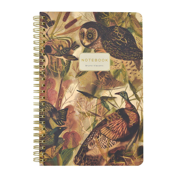 Medium Spiral Notebook - Owl and Friends