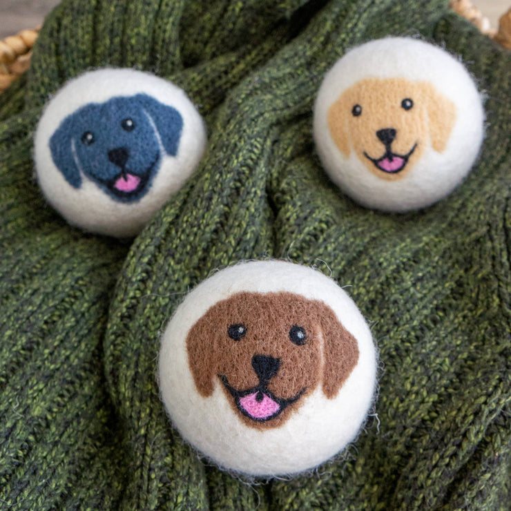 Happy Dogs Eco Wool Dryer Balls - Mix of 3 colors: With Bag