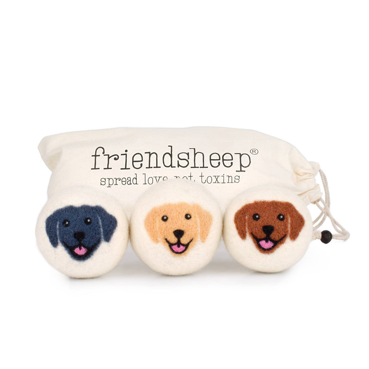 Happy Dogs Eco Wool Dryer Balls - Mix of 3 colors: With Bag