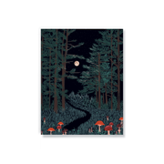 Moonrise Forest Layflat Journal Notebook: Lined / Medium