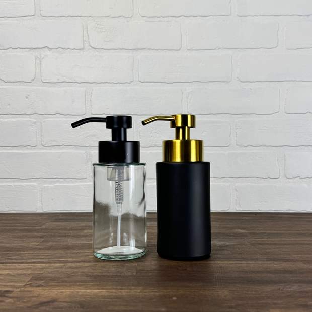 [Empty] Foaming Soap Bottle - Clear Glass/Matte Black Lid